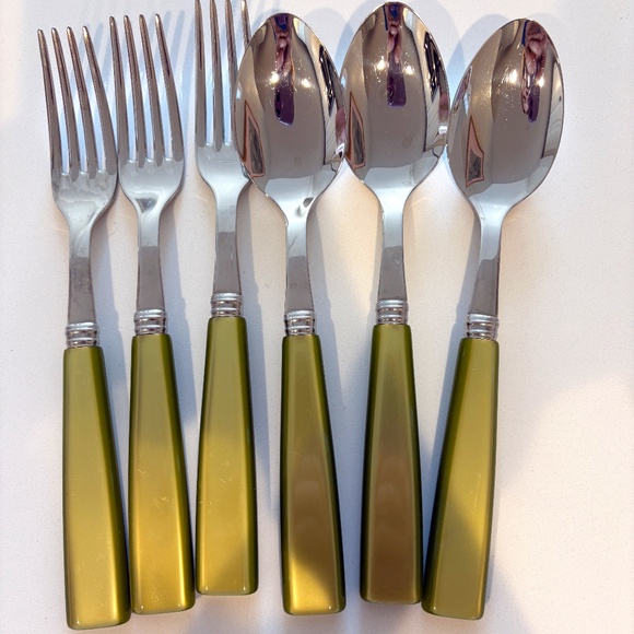 Sabre Paris Icône, Moss Soup spoon & Fork Set of 6 - Picture 1 of 9